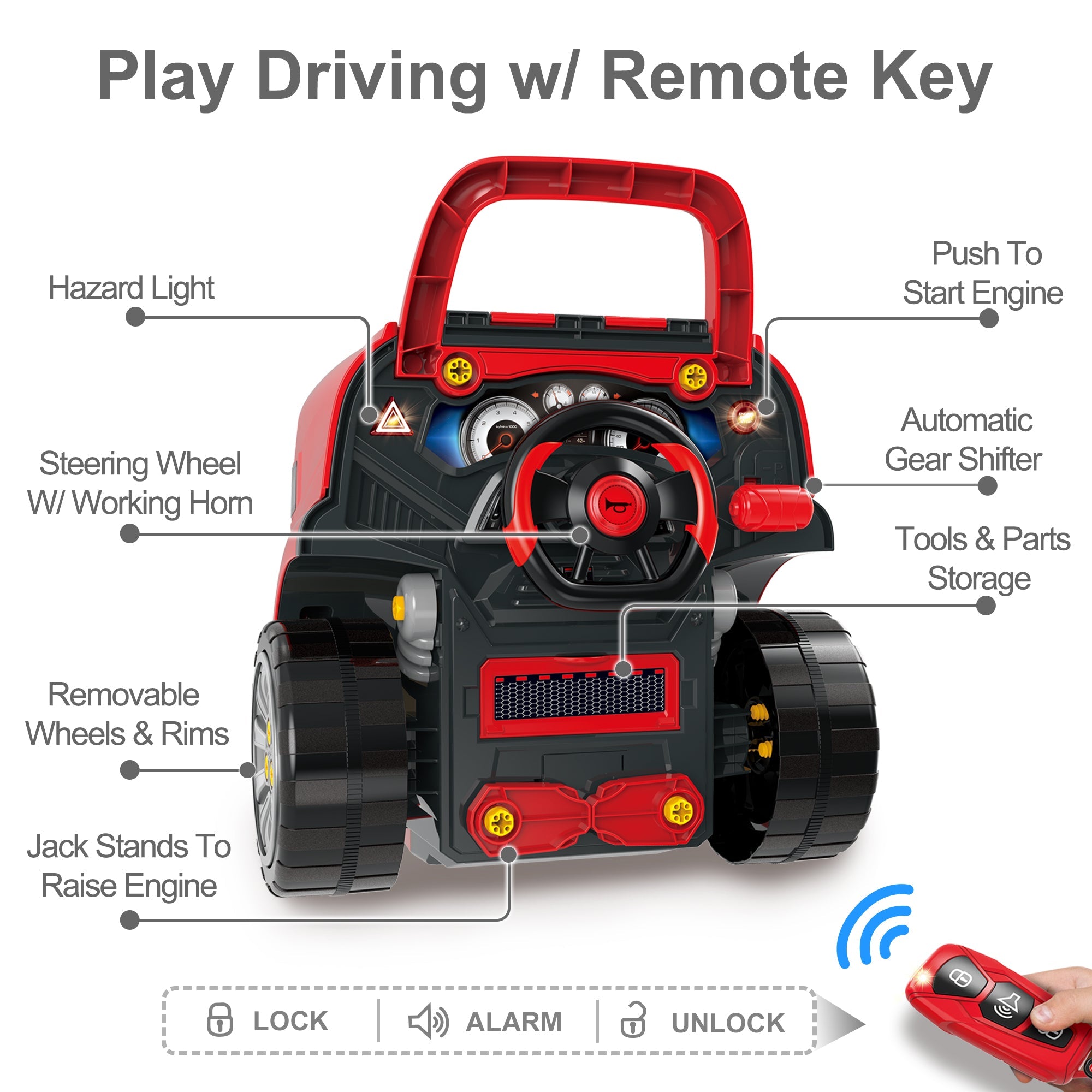 Large Truck Engine Toy, Kids Engineering Mechanic Toy