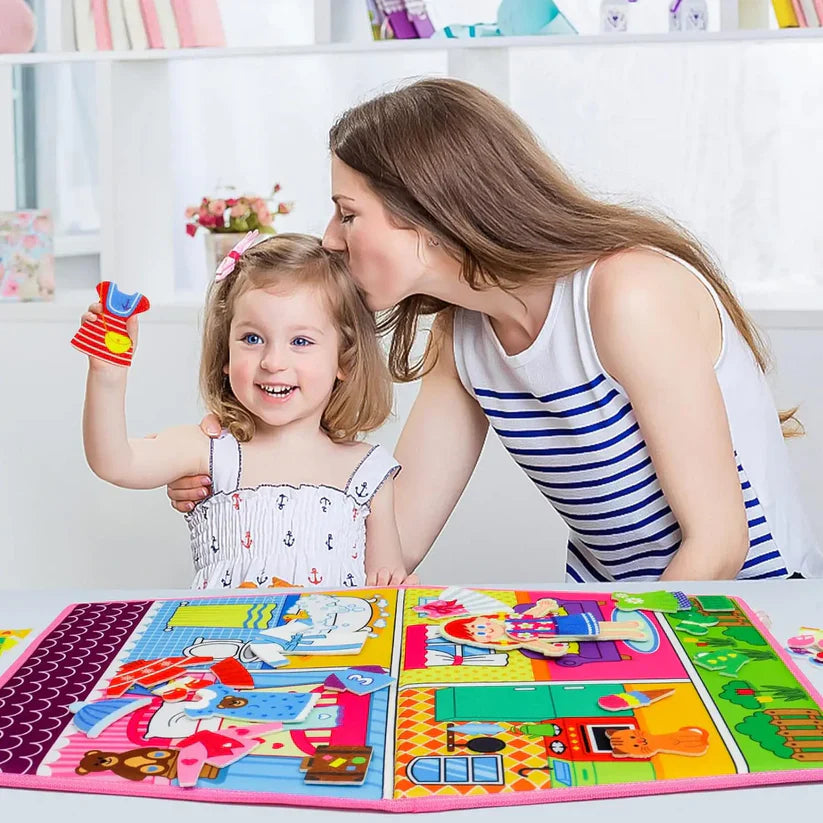 Montessori Busy Board - Dress Up Toy for Toddler Girls