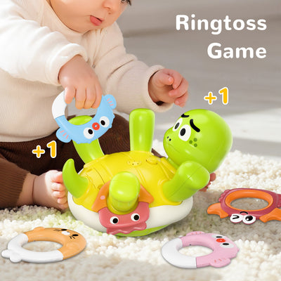 Fidtoy Rechargeable Turtle Bath Toy Set with Rings