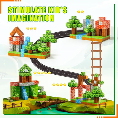 3D Magnetic Cube World Blocks with Characters 68 and 108 Pieces - 322