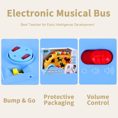 Fidtoy Bus Musical d'Activités avec Puzzle Animaux pour Tout-petits