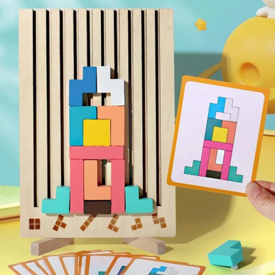 Fidtoy Wooden Stacking Puzzle Toy