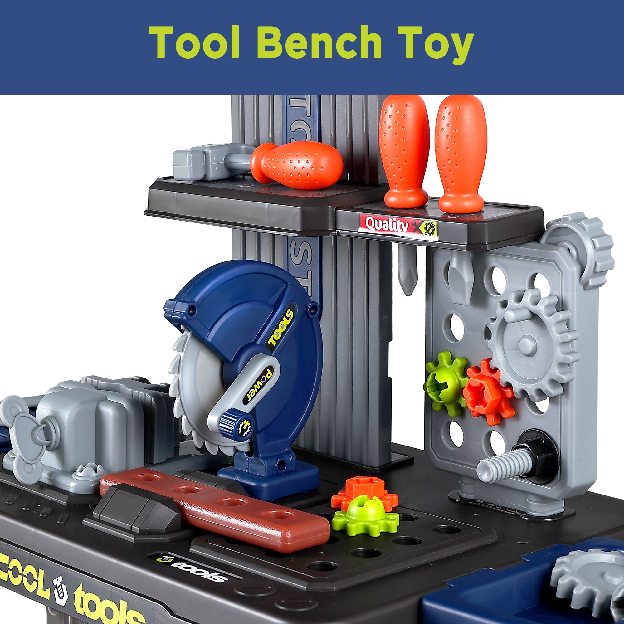 Kids Tool Bench Set, Pretend Play Construction Workbench Toys