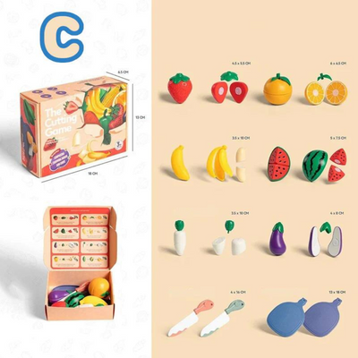 Fruitigo – Apprendre et Jouer – Ensemble de fruits à découper Montessori