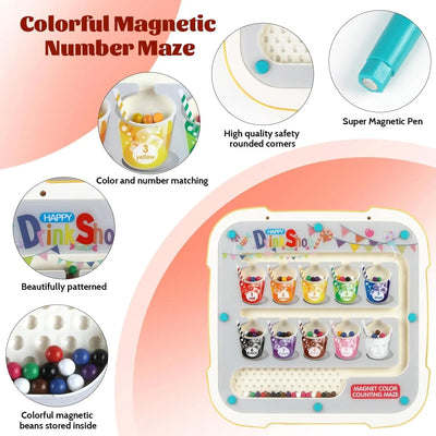 Tablero de dibujo magnético 2 en 1 con cuentas magnéticas y combinación de colores - 134