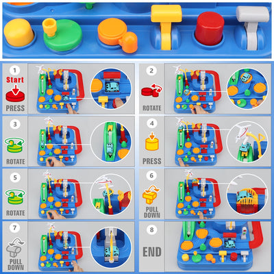 Fidtoy Car Adventure Track Set with 4 Mini Cars for Kids