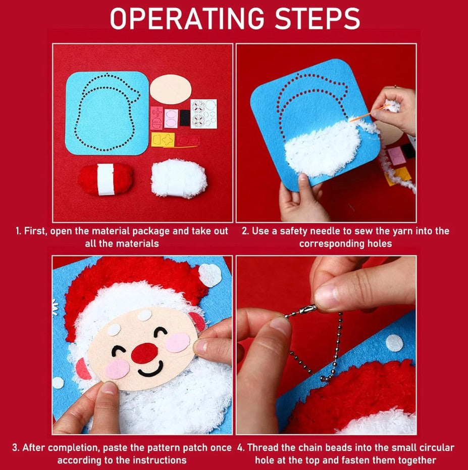Kit de bricolage de Noël Montessori pour enfants — Ornements en feutre et ensemble d'activités des Fêtes à faire soi-même