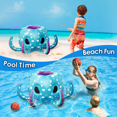 Juego de piscina de pulpo inflable Fidtoy, juguete de verano 2 en 1