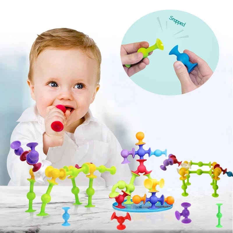 36 Pieces Suction Cups Sensory Construction Building Blocks - 009