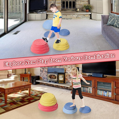 Stepping Stones for Kids Non-Slip Balance River Stones Sensory - 5 pieces