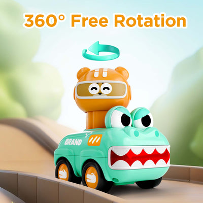 Fidtoy Press to Go Animal Car Toy for Toddlers