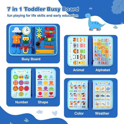 Busy Dinosaur Learning Sensory Fine Motor Book 5 Double Sided Pages - 086