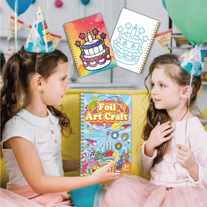 Foil Art Craft Kit | Sparkly Birthday-Themed Creative Set for Kids