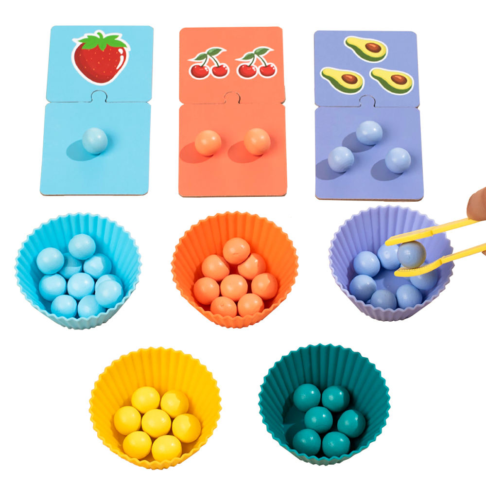 Wooden Fruit Clip Bead Calculation Number Counting - 073