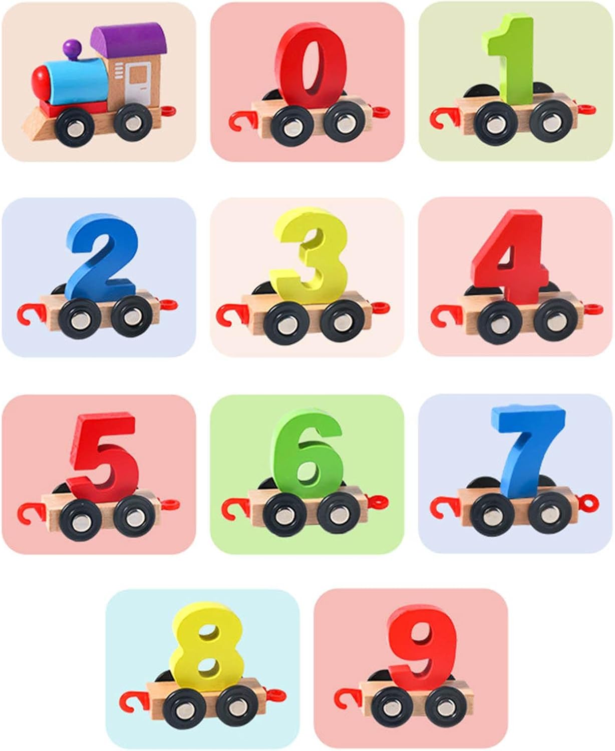 Wooden Number Count Hook Train 0 to 9 - 289