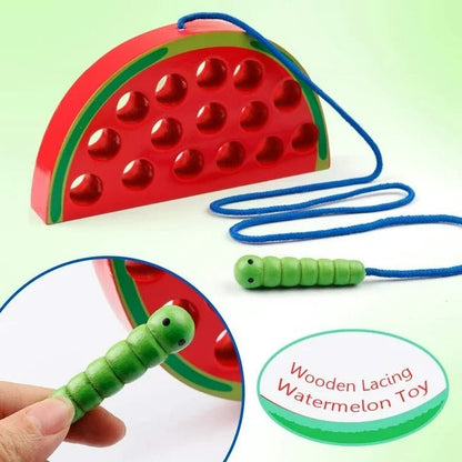 Wooden 3D Fruits Thread Lacing Kit - Watermelon