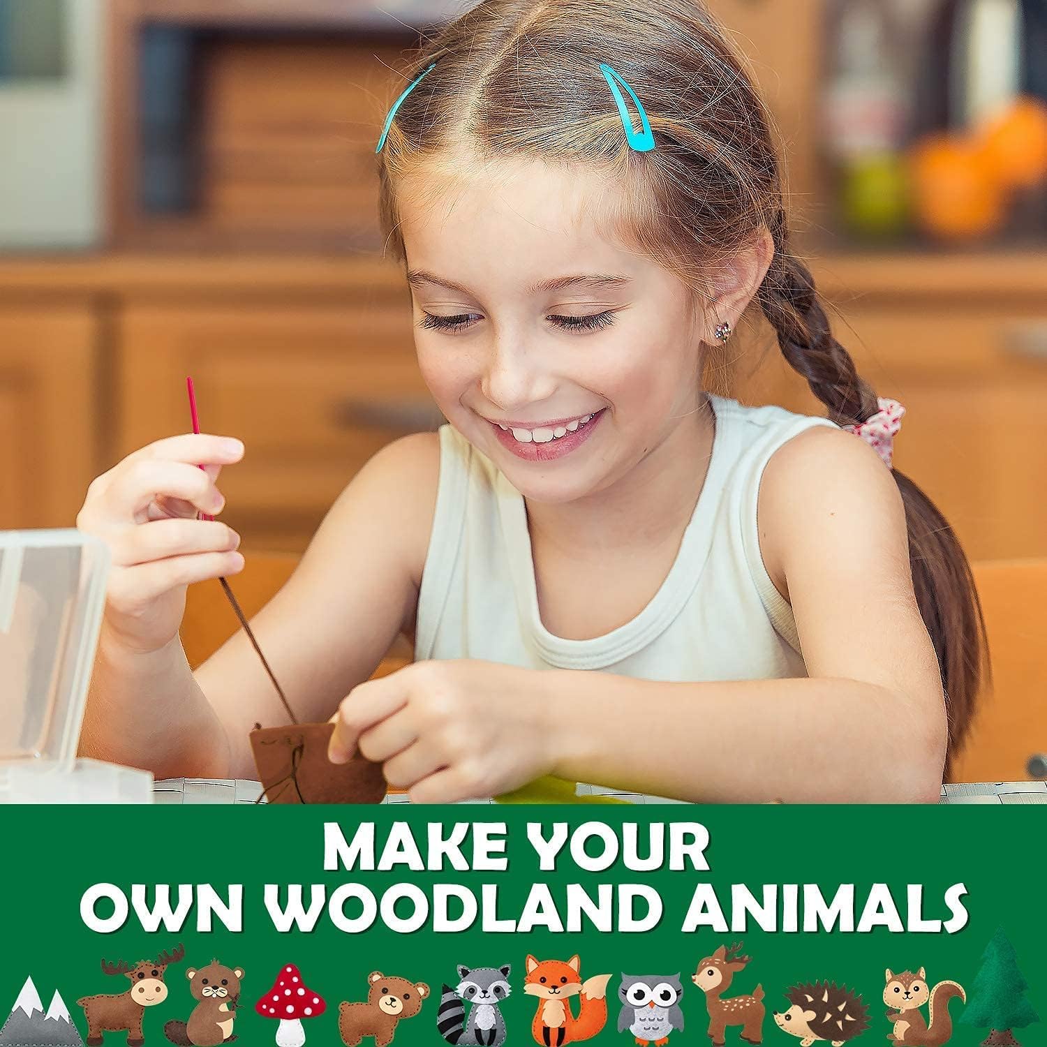 Wood Animals Sewing Craft Kit for Kids