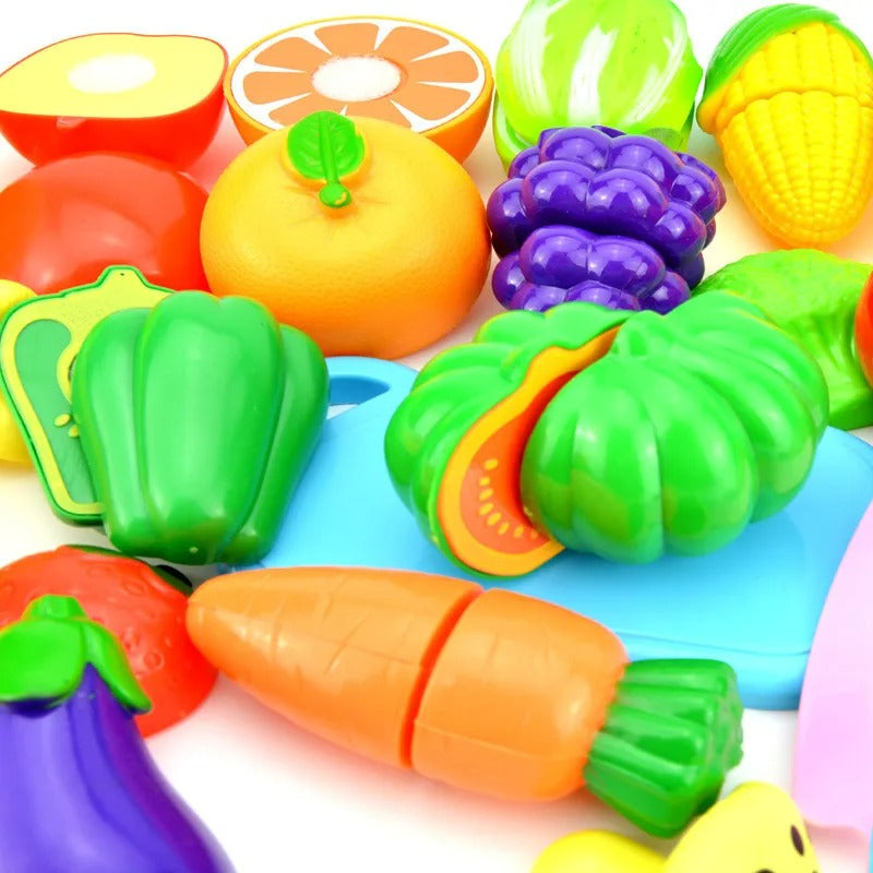 Plastic Mix Vegetables and Fruits Cutting Set - 12 pieces