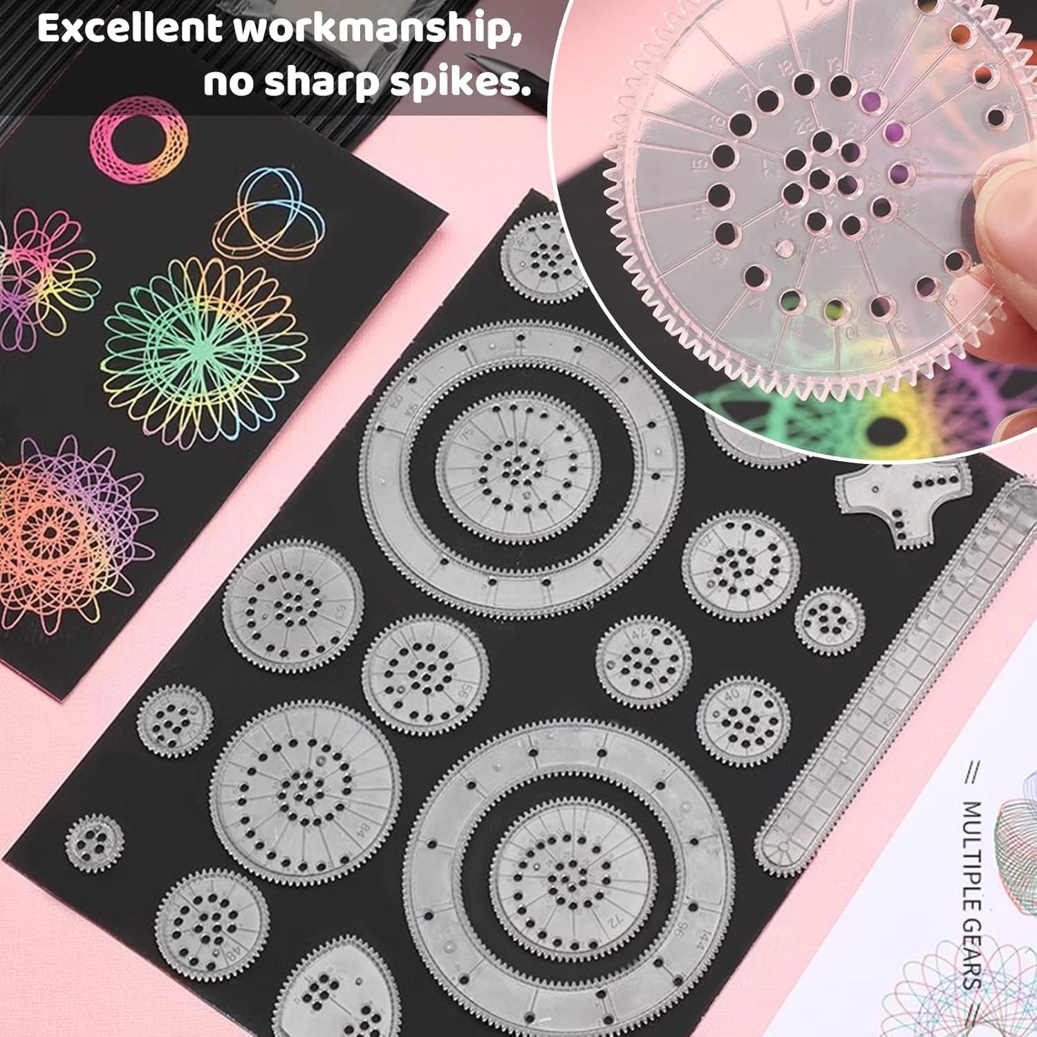 Spiral Art Gear Geometric Drawing Pattern Set - 938