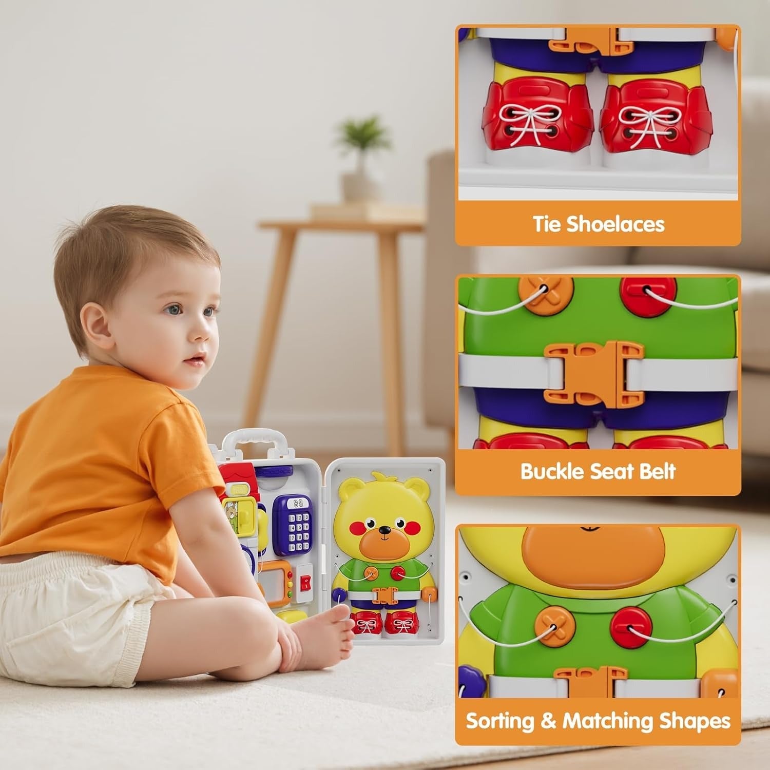 Tabla de actividades Montessori sensoriales múltiples para niños pequeños - 213