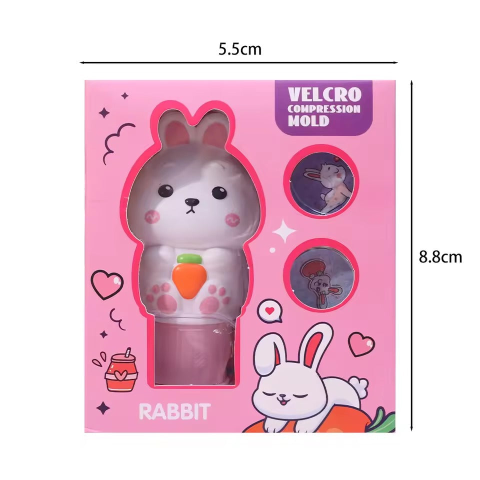 Autocollant de recharge de tampon magique créatif, moule de compression en velcro, lapin - 177