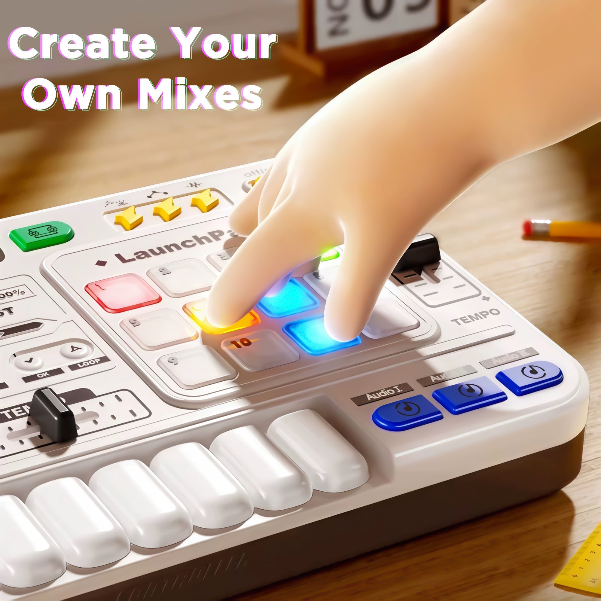 Kids DJ Mixer Toy, Toddler Musical DJ Turntable