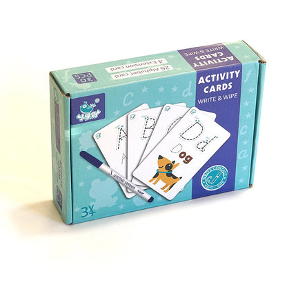 Write and Wipe Activity Cards Letters/Numbers-Fine motor skills toys
