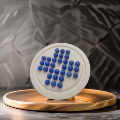 Solitaire Wooden Game with Marble Ball - 014