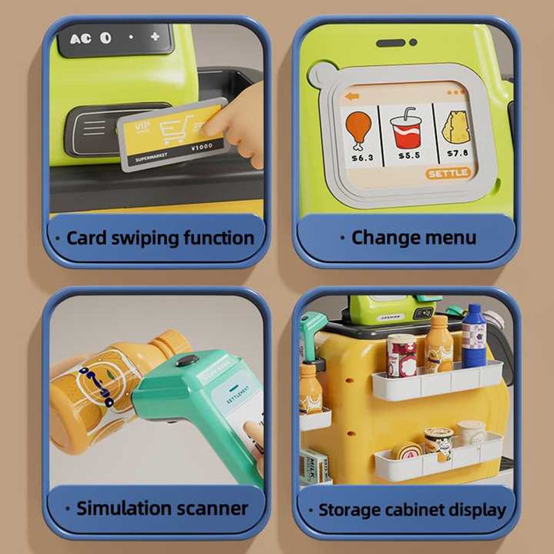 3in1 Multifunctional Pretend Play House Cashier Coffee Set - L94