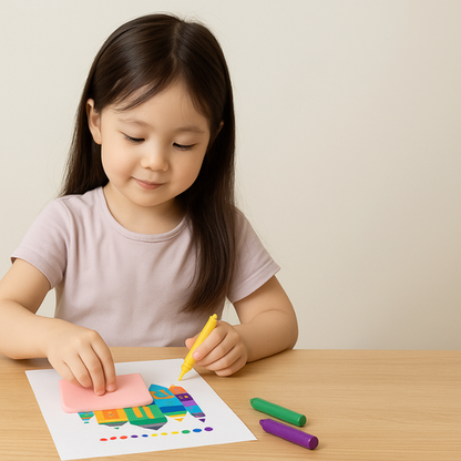 Kids Paint Set with Rollable Stencils – Creative Art & Colour Squeeze Painting Kit