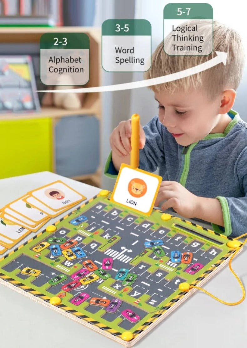 2in1 Magnetic Alphabet Maze and Spelling Game Airport - 26D