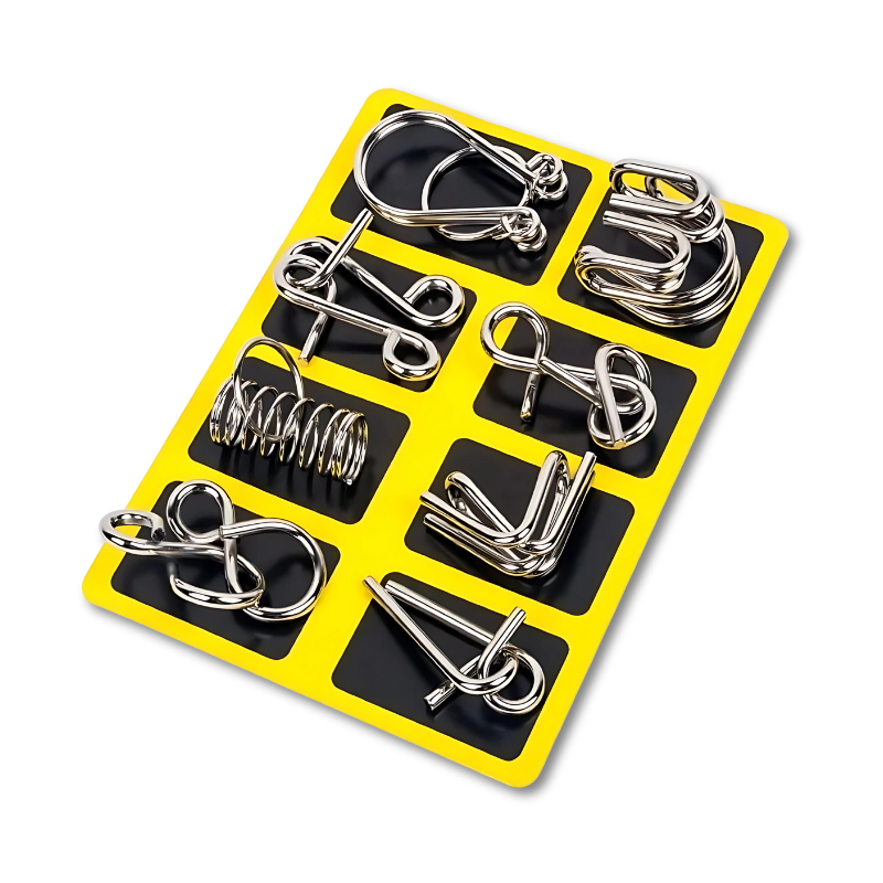 Metal Puzzle Rings – IQ Brain Teasers & Mind Game Set for Adults & Kids
