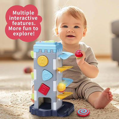 Pista de bolas deslizante y de búsqueda para bebés con piano, para niños pequeños - 303