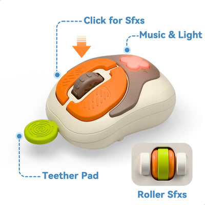 Fidtoy Ensemble Casque Musical et Jouet Souris pour Bébé