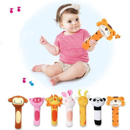Soft Sound Animal Hand bells Plush Squeeze Rattle - 669