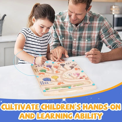 Wooden Magnetic Color and Number Maze Board - 018