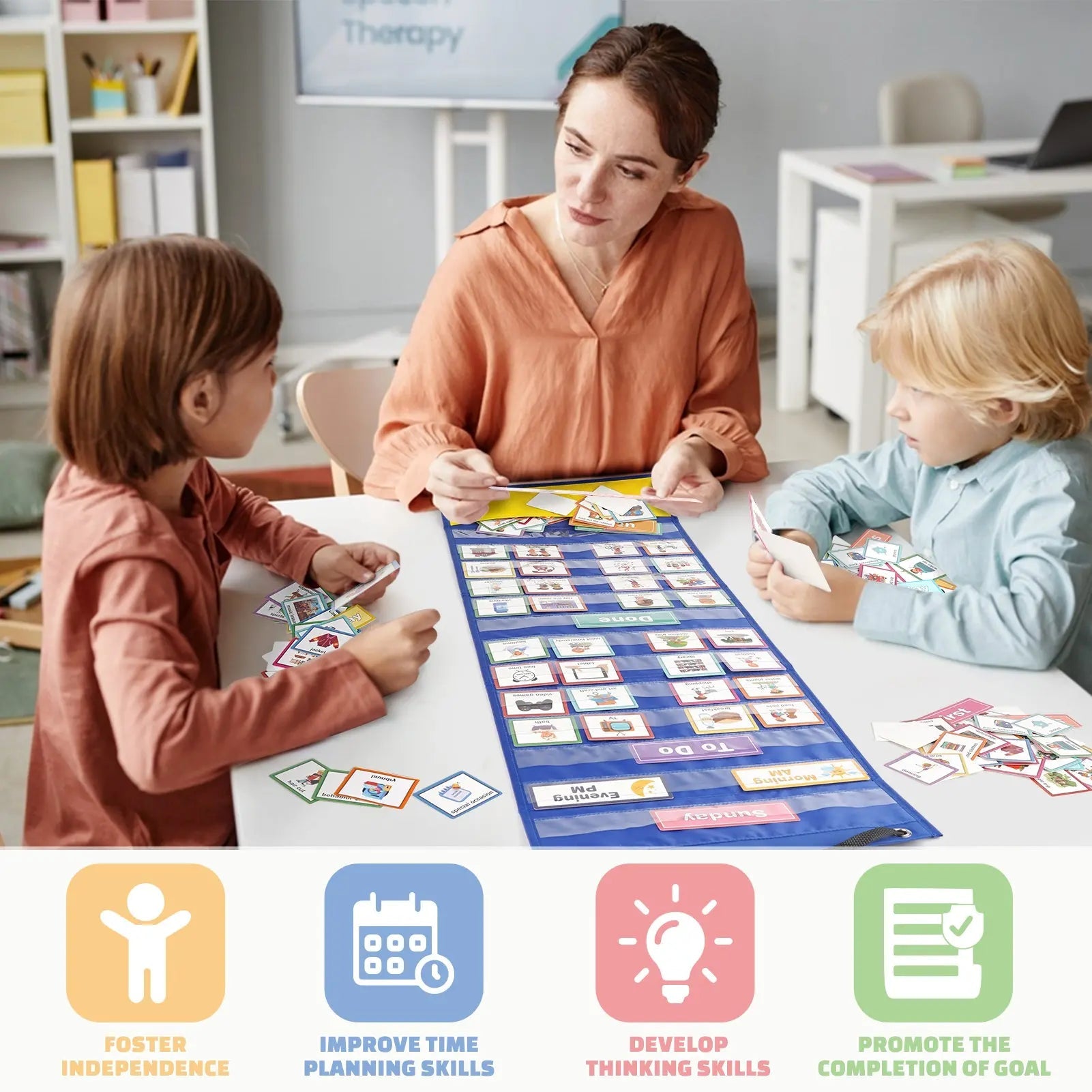 132 cartes visuelles PECS, tableau de comportement hebdomadaire pour l'autisme et le TDAH