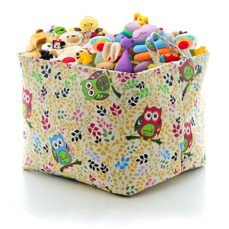 Fabric Owl Toy Storage Bin