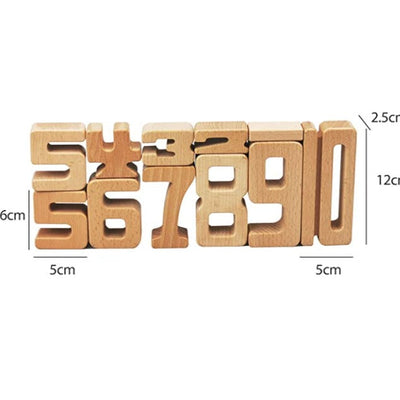 Onshine Blocs de Numéros Éducatifs en Bois - Jouets en bois à construction libre