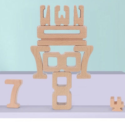 Onshine Blocs de Numéros Éducatifs en Bois - Jouets en bois à construction libre