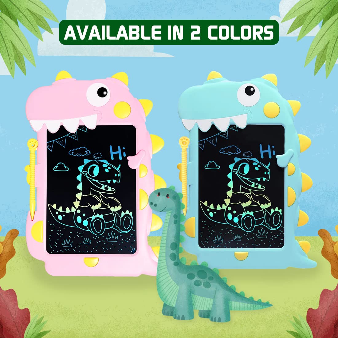Multicolor Dinosaur Writing Tablet for Kids 8.5 inches - Random Color