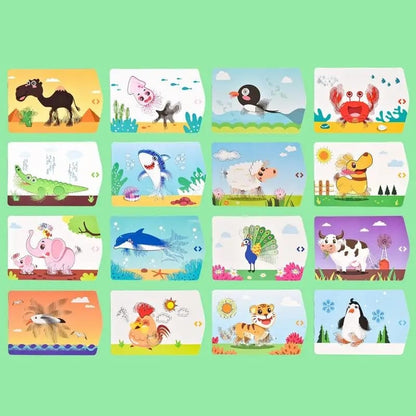 3D Magic Screen Animals Learning Flashcards - 16 Cards
