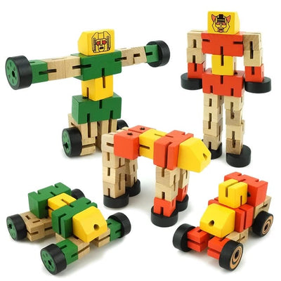 Bloques giratorios de madera transformables para robots (hazlo tú mismo) - 715
