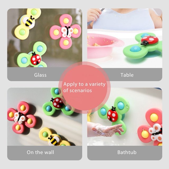 Suction Cup Activity Spinner Toy 3 pieces - 329
