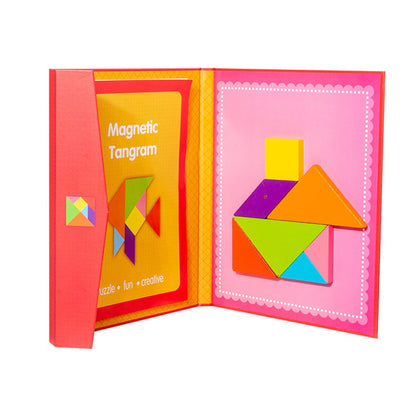 Wooden Tangram Magnetic Puzzle Pattern Book - 542