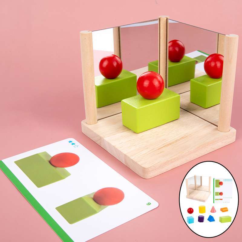 Mirror Wooden 3D Shape Pattern Blocks - 893