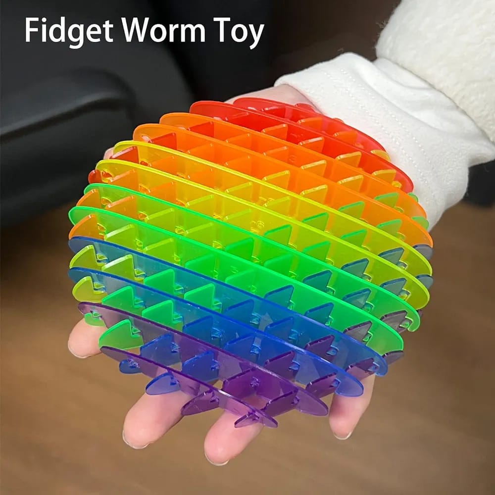 Rainbow Plastic Worm Fidget Anti Stress Shapeshifter - 856