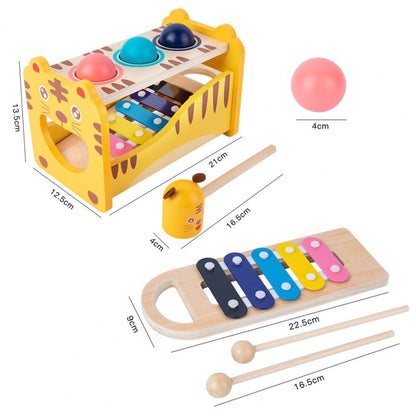 Wooden Tiger Pound Hammering Table with Xylophone - 930