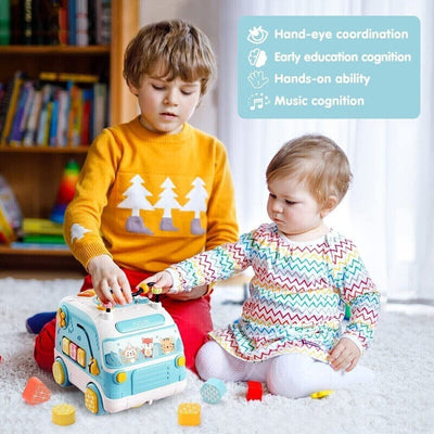 Fidtoy Musical Activity Bus Toy with Lights and Sounds