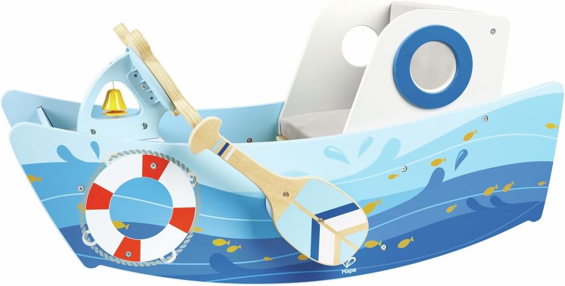 Fidtoy Kids Ride On Boat Toy Rowing Steering Toddler Playset